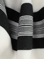 Black-Striped  100% Wool Tallit Without Tzitzit Strings Style: HB - Image 4