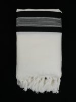 Black-Striped  100% Wool Tallit Without Tzitzit Strings Style: HB - Image 5