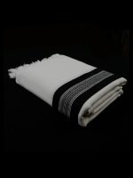 Black-Striped  100% Wool Tallit Without Tzitzit Strings Style: HB - Image 9