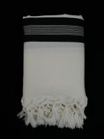 Black-striped designed 100% wool tallit without Tzitzit strings Style: PTB - Image 4