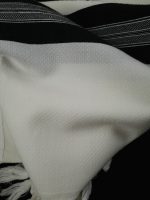 Black-striped designed 100% wool tallit without Tzitzit strings Style: PTB - Image 6