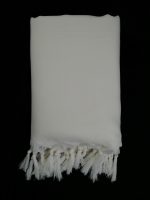 White-striped designed 100% wool tallit with Wool Atara Style: HW - Image 2