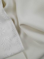 White-striped designed 100% wool tallit with Jacquard  Atara Style: JWS - Image 6