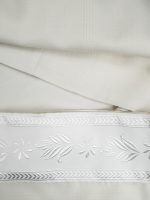 White-striped designed 100% wool tallit with Jacquard Atara Style:PWS - Image 7